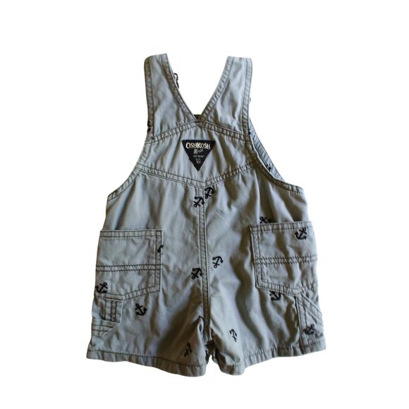 OshKosh Embroidered Anchors Shortalls 6 Months - Picture 2 of 7